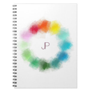 Carnet Monogramme personnalisé Modèle coloré moderne