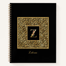 Monogramme personnel Or Léopard Moderne Lettre Z
