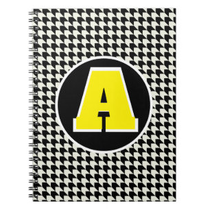 Carnet monogrammé pied-de-poule