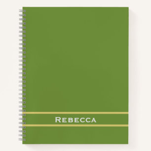 Carnet Monogramme plat vert de la forêt