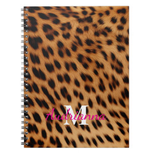 Carnet Monogramme Poster de animal léopard