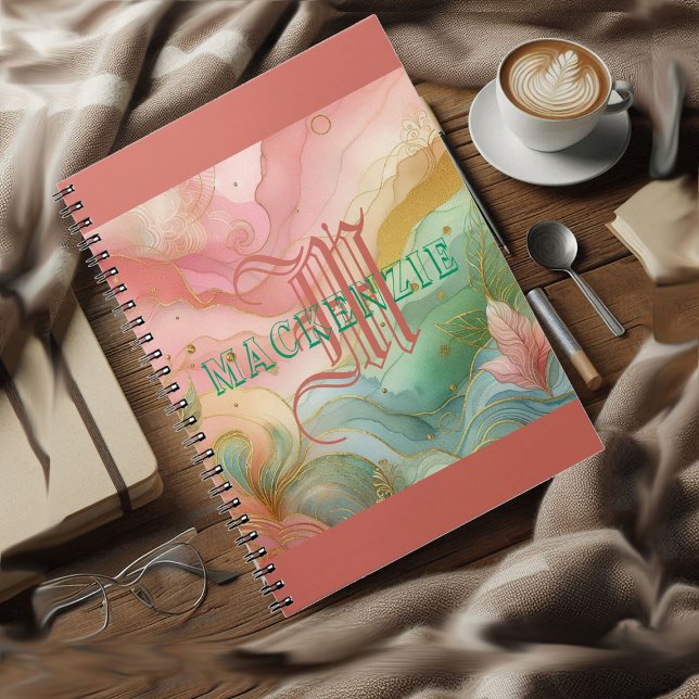 Carnet Monogramme Retour à la maison scolaire Chic Preppy (Monogram Back to School Homework Chic Preppy Girls Notebook)