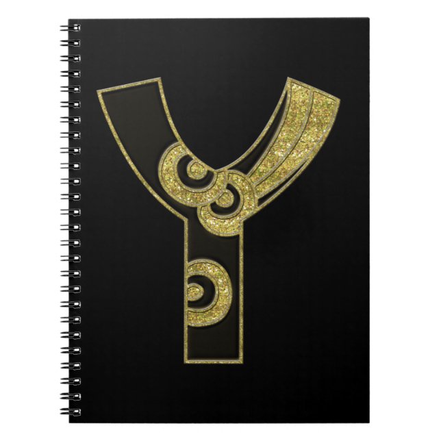 Carnet monogramme rétro - Y (Devant)