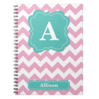 Carnet Monogramme rose-clair de Chevron
