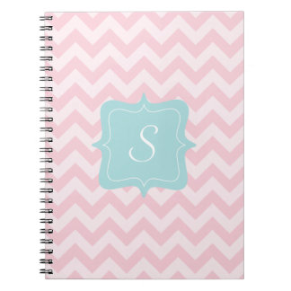 Carnet Monogramme rose de zigzag