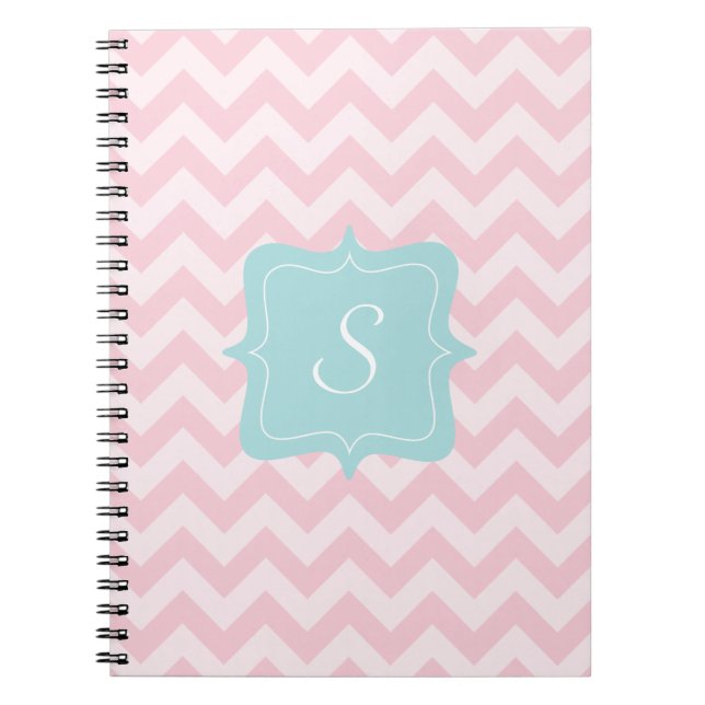 Carnet Monogramme rose de zigzag (Devant)