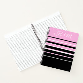 Carnet Monogramme rose et noir
