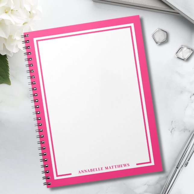 Carnet Monogramme Rose Nom (Pink Name Monogram Notebook)
