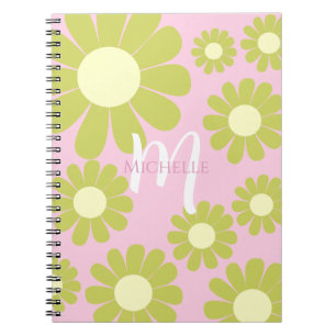 Carnet Monogramme rose rose pâle