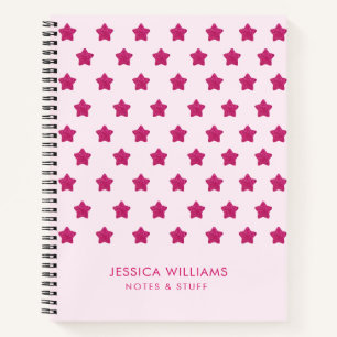 Carnet Monogramme scintillant rose vif mignon