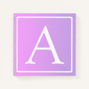 Carnet Monogramme simple   Ombre subtil rose/violet