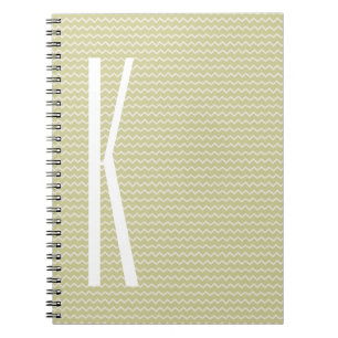 Carnet Monogramme sur la lumière vert Mini Chevron