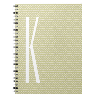 Carnet Monogramme sur la lumière vert Mini Chevron