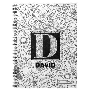 Carnet Monogramme sur mesure scientifique - Lettre D