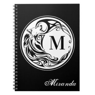 Carnet Monogramme tribal de loup