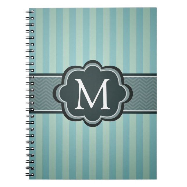 Carnet Monogramme turquoise masculin de coutume de (Devant)