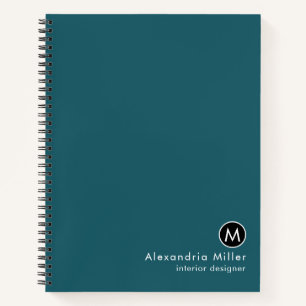 Carnet Monogramme Turquoise moderne
