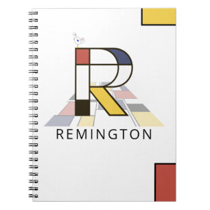 Carnet Monogramme unique de style néoplasticisme. Lettre