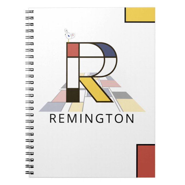 Carnet Monogramme unique de style néoplasticisme. Lettre  (Devant)