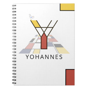 Carnet Monogramme unique de style néoplasticisme. Lettre