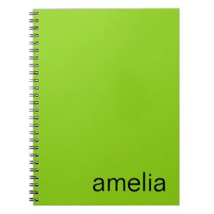 Carnet Monogramme vert chaux tendance