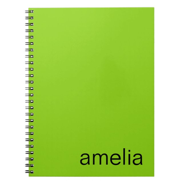 Carnet Monogramme vert chaux tendance (Devant)