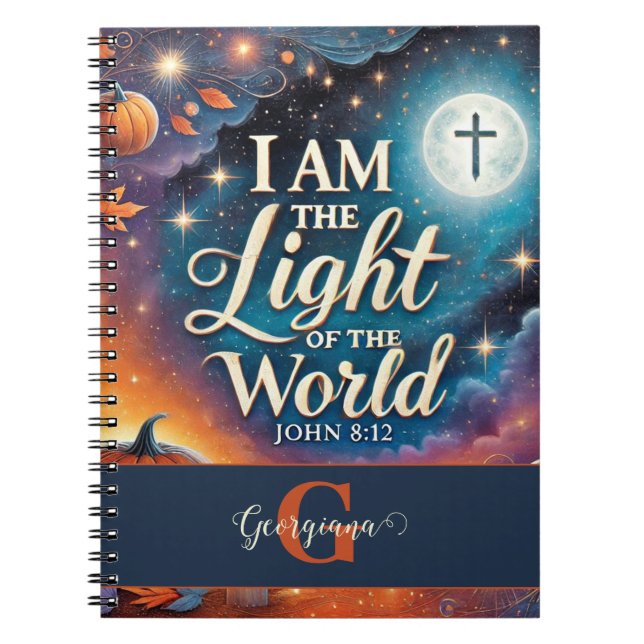 Carnet Monogramme Vibrant Christian Halloween Bible Verse (Devant)