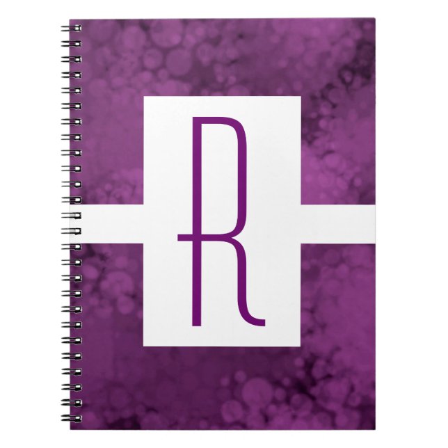 Carnet Monogramme violet tacheté (Devant)
