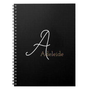 Carnet Monogramme Whimsical Black & Gold
