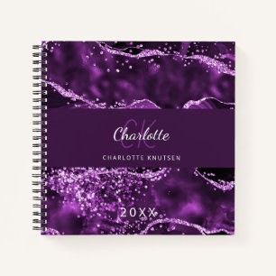 Carnet Monographie de marbre d'agneau violet