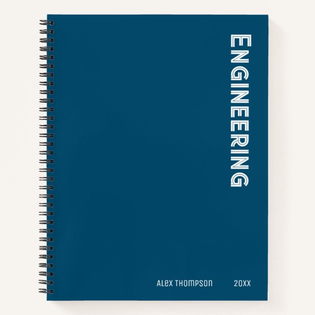 Carnet Monographie moderne génie marine bleu graphique (Devant)