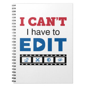 Carnet Monteur vidéo Je ne peux pas Je dois éditer
