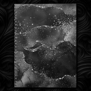 Carnet Moody Agate Onyx Black Silver Vampy Goth Parties