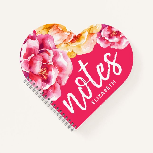 Carnet Moody Watercolor Flowers - Notes manuscrites (Devant)