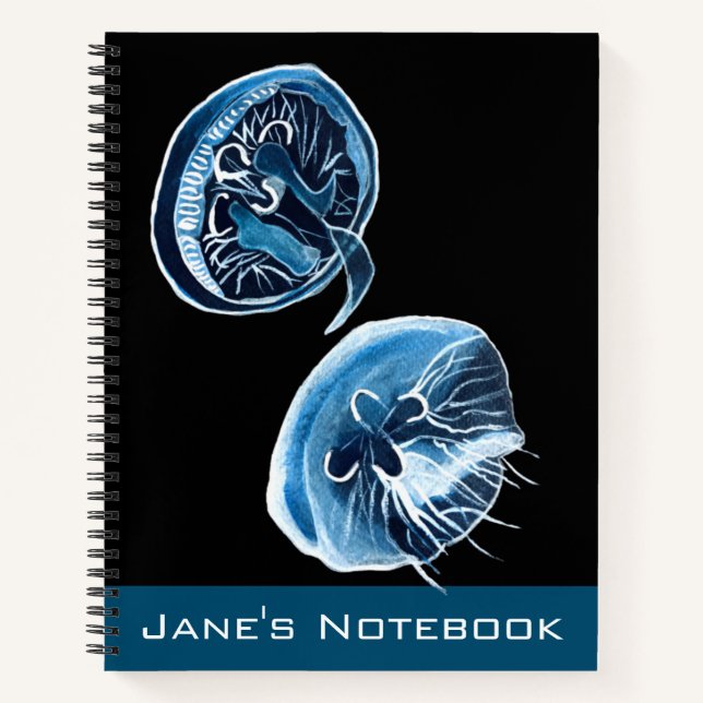 Carnet MoonJellyfish aquarelle art (Devant)