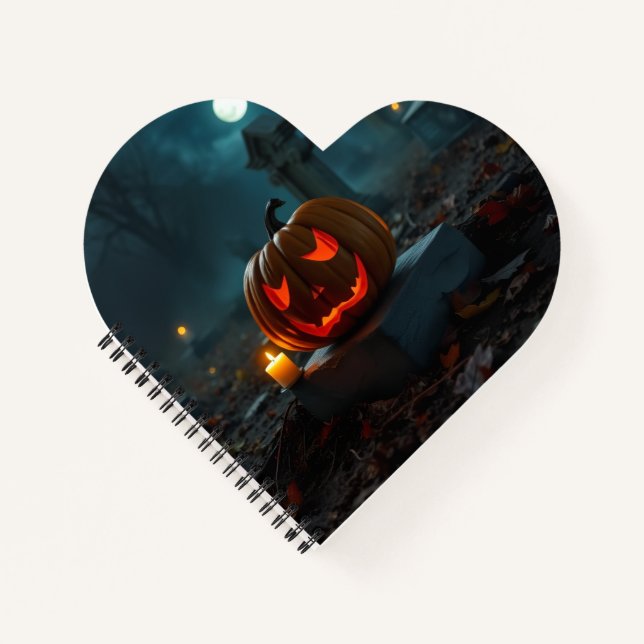 Carnet Moonlit Haunted Pumpkin Cemetery Notebook (Devant)
