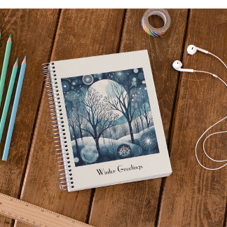 Carnet Moonlit Nordic Forest, personnalisable
