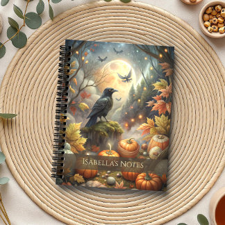 Carnet Moonlit Raven Magique Forêt d'automne