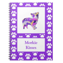 Morkie mignonne Chien Silhouette Paw Purple PY&B