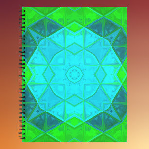Carnet Mosaic Carré Kaleidoscope Vert et Bleu