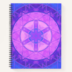 Carnet Mosaic Kaleidoscope Fleur rose et bleu