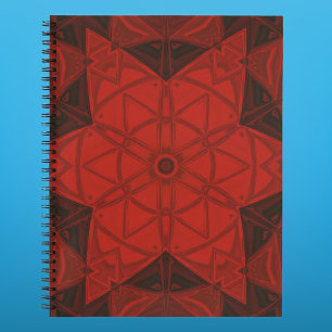 Carnet Mosaic Kaleidoscope Fleur Rouge et Noir