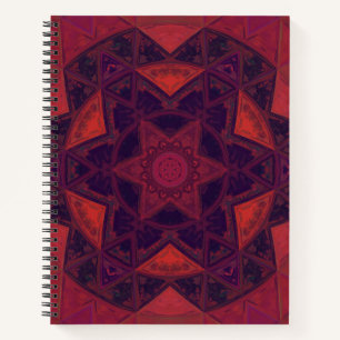 Carnet Mosaic Kaleidoscope Fleur violet et rouge