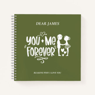 Carnet Moss foncé Raisons vertes Pourquoi Je T'Aime Carne