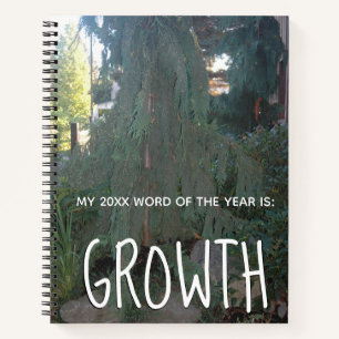 Carnet Mot du année 2018 Croissance avec photo d'arbre lu