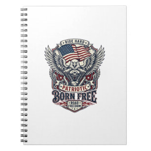Carnet Moteur Aigle Patriotique Biker Route Liberté Patri
