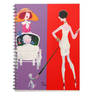 Carnet Mother and Flapper de John Held Jr - Art Vintage
