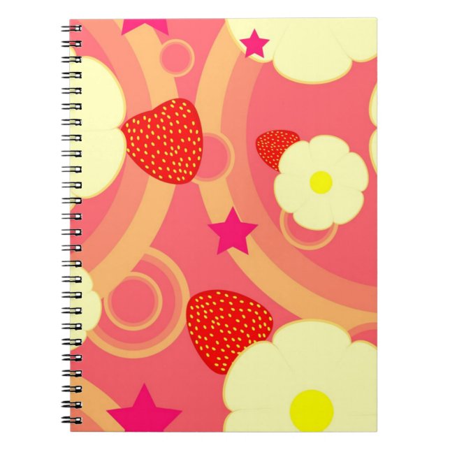 Carnet Motif 2 de fraise (Devant)