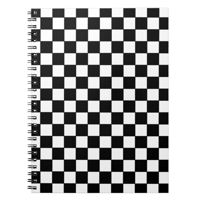 Carnet motif à chèque noir (Devant)