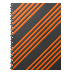 Carnet Motif à cinq bandes orange et charbon de bois